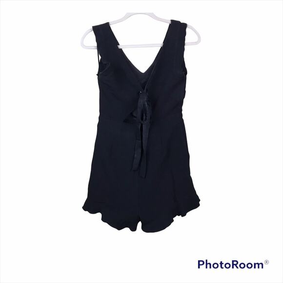Line & Dot Pants - NWT LINE + DOT Black Ruffled  Barre Romper Sz XS